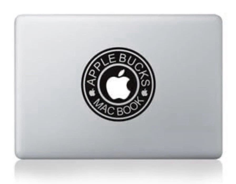 Apple MacBook Laptop Sticker Vinyl Decal Starbucks Applebucks Coffee Logo - Image 1 of 1
