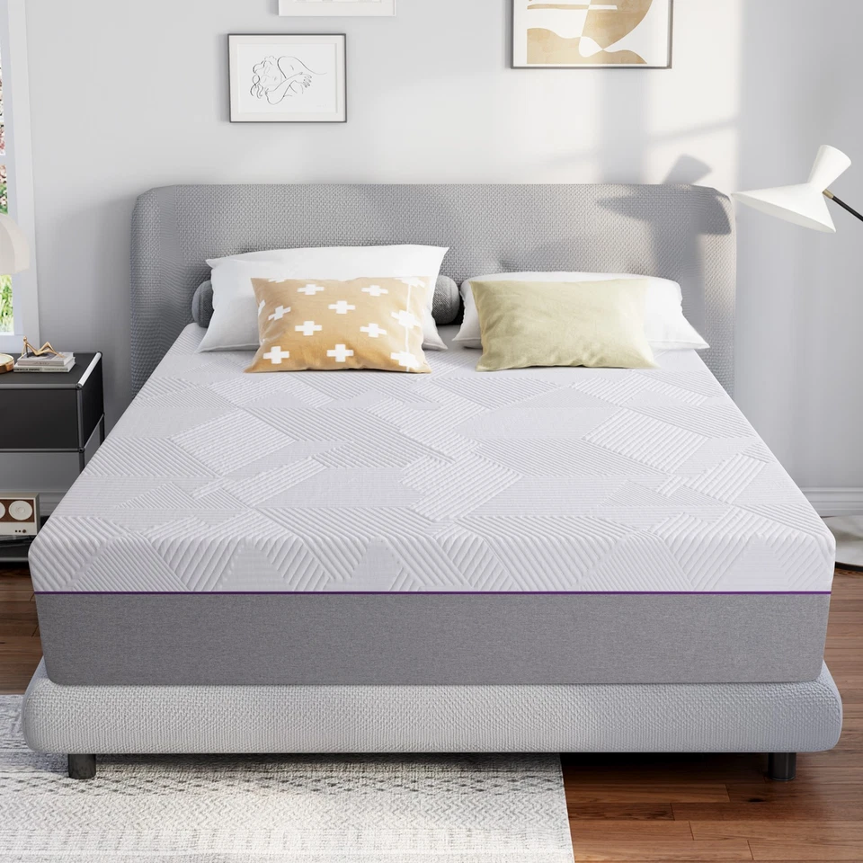 Espuma de memória 10/12 polegadas dupla tamanho queen completo respirável para colchão de dormir na caixa - Imagem 1 de 4