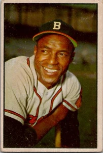 1953 Bowman Color Sam Jethroe Boston Braves #3 sehr guter + Zustand - Bild 1 von 2