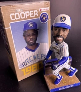 Vintage 2010 Milwaukee Brewers Cecil Cooper Pin Stripe Bobblehead / New In Box - Picture 1 of 9