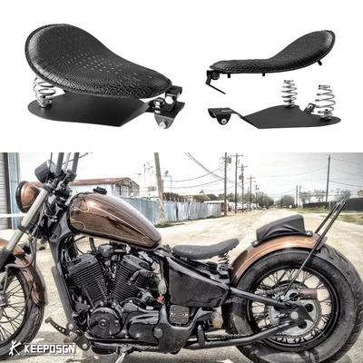 Asiento de conductor solo con base de resortes de 3" para Honda Shadow VLX 600 Bobber Chopper Foto 1 de 4