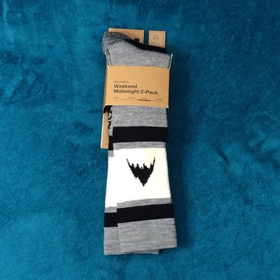 Meias de esqui Burton Weekend peso médio snowboard pacote com 2 preto cinza femininas M/L 7-10 - Imagem 1 de 4