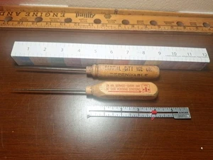 2 Vintage Old Capital City Products Corp Advertising Metal Ice Pick Wood Handle - Picture 1 of 12