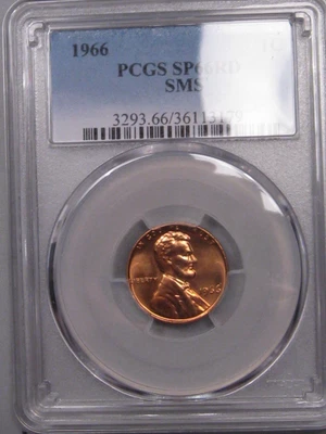 BU Red 1966 SMS Penny PCGS SP66RD. #14 - Image 1 of 4