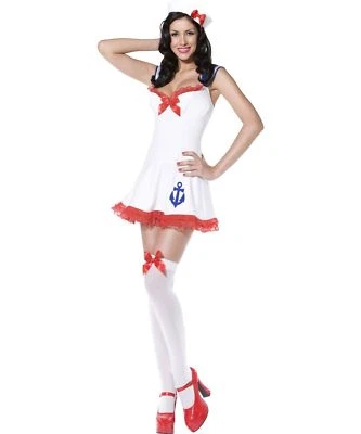 Sexy Disfraz Pinup Halloween Adulto Para Mujer Años Cincuenta Niña Marinera Foto 1 de 4