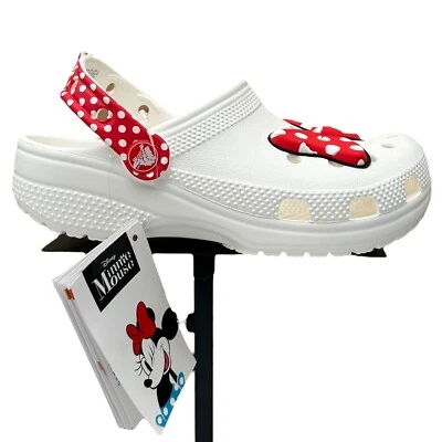 Crocs Disney Minnie Mouse Youth Girl's Slip-on Clogs Size 2 (J2) White/Red - Image 1 of 4