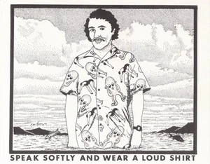 Ken Brown 1986 Speak Softly And Wear A Loud Shirt Funny Vintage 80's Postcard - Bild 1 von 2