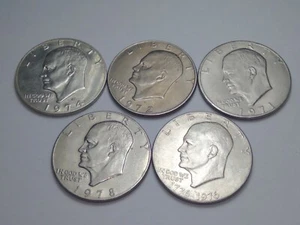 LOT OF (5) FIVE RARE Eisenhower Dollar coins ! - Picture 1 of 12