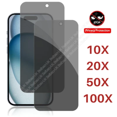 For iPhone 15 Pro Max/15 Plus Privacy Anti Spy GLASS Screen Protector WHOLESALE - Image 1 of 4