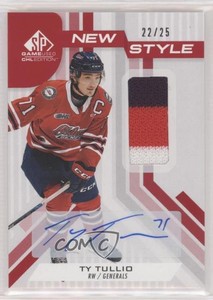 2021 Upper Deck SP Game Used CHL Edition New Style Jersey /25 Tyler Tullio Auto