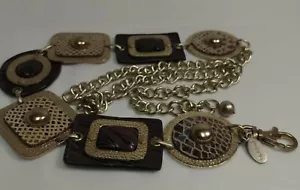 Chico's Kettengürtel aus Metall und Kunstleder S/M verstellbar - Bild 1 von 5