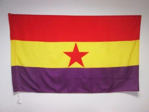 ZWEITE SPANISCHE REPUBLIK ROTER STERN FLAGGE 3' x 5' für eine Stange - SPANIEN REPUBLIKANISCHE FLAGGE - Bild 1 von 2