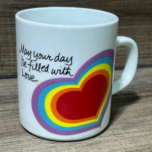 Avon The Love Mug 1983 Easter May Your Day be Filled with Love Rainbow Heart - Picture 1 of 7