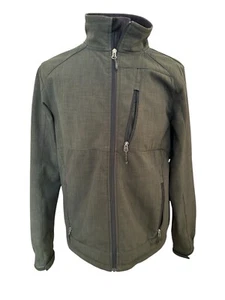 BLACK DIAMOND Mens Large Green Double Diamond Fleece Lined Jacket Coat Zip Up - Picture 1 of 5