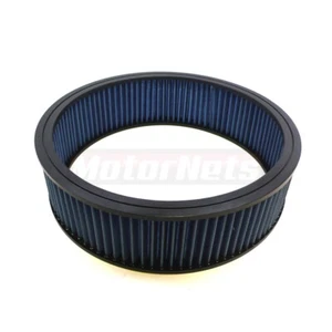 Elemento de filtro de aire lavable azul de alto flujo 14"x4" Resuable Street Hot Rat Rod - Imagen 1 de 2