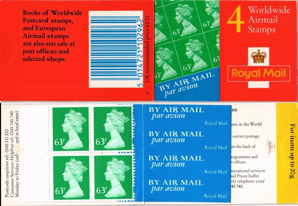 GB 1998 Yvert C 1882-2 £2.52 booklet 4x63p - Image 1 of 1