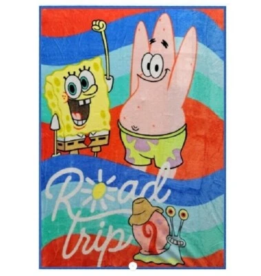 New Spongebob Squarepants Plush Fleece Throw Gift Blanket Patrick Cartoon SOFT - Image 1 of 3