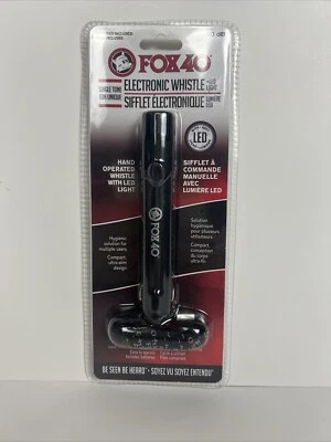 Fox 40 Electronic Whistle + LED Light w/ Fox 40 Custom Lanyard Foto 1 de 4