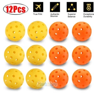 12x Pro Pickleball Balls Outdoor 40 Holes Pickleballs Set High Rebound & Durable - Picture 1 of 16