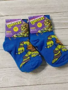Teenage Mutant Ninja Turtles Boys Size 4-5.5 Safety Toe Socks 2 Pair - Picture 1 of 1