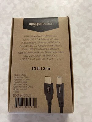 Amazon Basics USB 2.0 Printer Cable - A-Male to B-Male Cord - 10 Feet New - Image 1 of 2