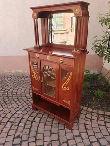 Vertiko Jugendstil Schrank Kommode Antiquitäten Antikmöbel kostenlose Lieferung - Bild 1 von 16