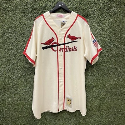 Vintage Stan Musial St Louis Cardinals Mitchell Ness Jersey Mens 3XL 100% Wool - Image 1 of 4