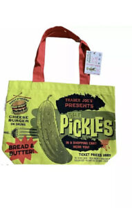 Trader Joe's Reusable Canvas Shopping Bag Pickle Print