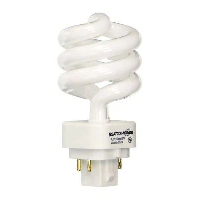 1 Pack Satco S4438 PLS13 2700K Spiral 13W 4-Pin G24q-1 T3 CFL 2700K Warm White