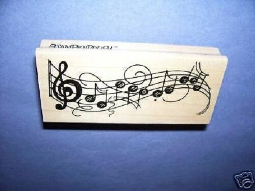 SELLOS DE GOMA ESTUPENDOS MÚSICA ONDULADA NUEVO SELLO DE MADERA Foto 1 de 1