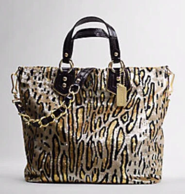 COACH Madison Large Claire Leopard Sequins RARE NWT Limited Edition retail$1200 - Image 1 of 4