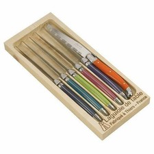 Laguiole Jean Dubost 97131, Set 6 coltelli da bistecca London Mix, colori...