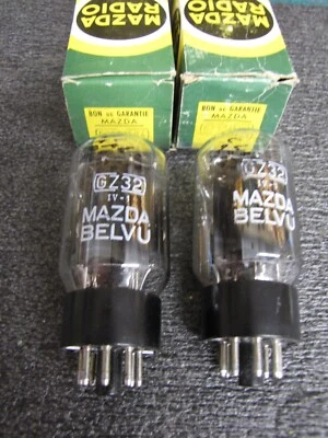 1969 年马自达收音机 GZ32 / 5V4 真空管...全新操作系统一对 — 第 1/4 张图片