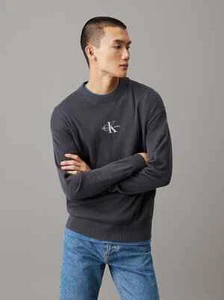 Maglia CALVIN KLEIN UOMO MAN Maglione SWEATER MONOLOGO J30J327404 EBONY 2025 CK - Imagen 1 de 4
