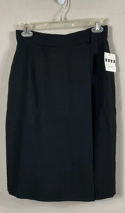 Dana Buchman Women's Black 100% Wool Lined Pencil Skirt Size 8 Classic New - Picture 1 of 8
