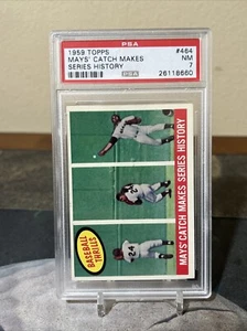 1959 Topps Baseball May's Catch Makes Series History #464 PSA 7 8660 - Picture 1 of 1