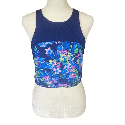 Sujetador deportivo Kensie Performance secado rápido azul y rosa camiseta sin mangas talla grande Foto 1 de 4