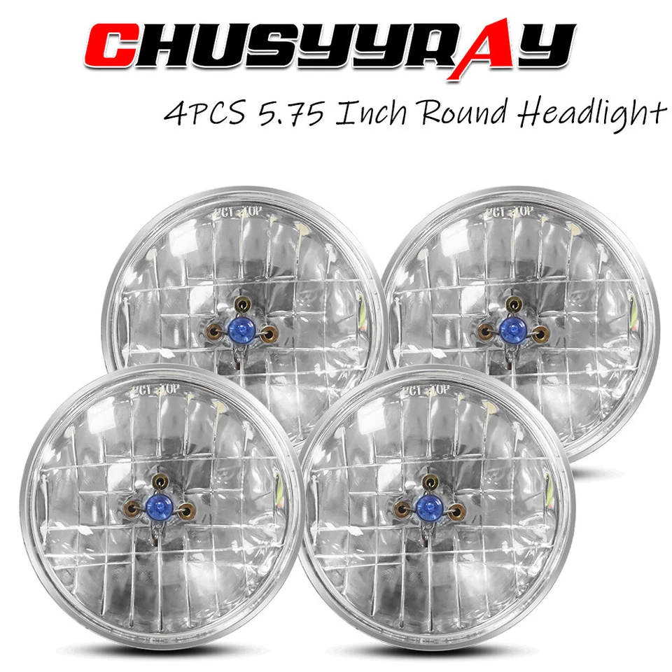 Запечатанные светодиодные фары 5,75 дюйма 5-3/4 дюйма для Ford LTD Thunderbird Torino 4 шт. - Изображение 1 из 4