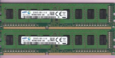 Kit de memoria RAM de escritorio 4 GB 2x2 GB PC3-12800 DDR3-1600 SAMSUNG M378B5773CH0-CK0 Foto 1 de 2