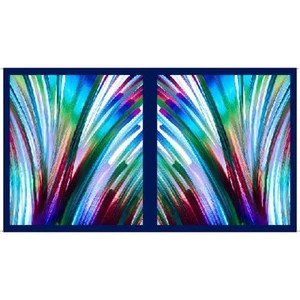 Obra de Arte Azul Bloques Abstractos Panel 24" por Quilting Treasures, 28656-B - Imagen 1 de 1