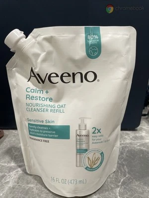 Limpiador de avena nutritivo Aveeno Calm + Restore recarga sin fragancia - 16 oz Foto 1 de 4