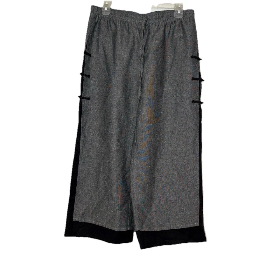 NWT Lintico Cropped Wide Leg  Linen Elastic Waist Pull On Pants Lagenlook XXL H4 - Image 1 of 4