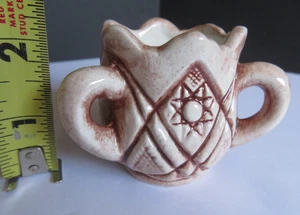 VINTAGE handgefertigter Zahnstocherhalter mit drei Henkeln *VIDEO* Keramik braun antik - Bild 1 von 21