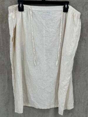 Falda Marina Rinaldi Mujer 27 EE. UU. 18 Beige 100% Lino Transparente Playa Italia Foto 1 de 4