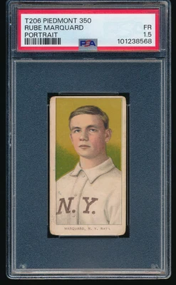 1909-11 T206 Rube Marquard Portrait Piedmont Series 350 PSA 1.5 FR - Image 1 of 2