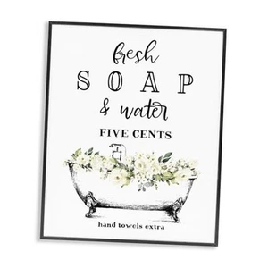 Stupell Industries Fresh Soap And Water Bath Tub Bathroom Design Framed Giclee  - Picture 1 of 7