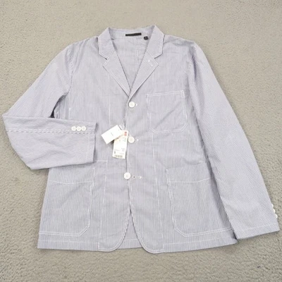 Uniqlo Blazer Pequeño 38R Seersucker Chaqueta Ligera Sin Estructura Abrigo Deportivo Foto 1 de 4