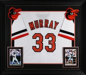Eddie Murray "HOF 03" Authentic Signed White Pro Style Framed Jersey BAS Witness - Picture 1 of 2