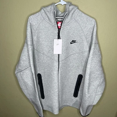 Sudadera con capucha Nike Sportswear Tech polar cremallera completa gris jaspeado grande para hombre FB7921-063 Foto 1 de 4