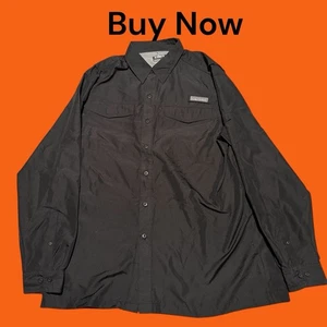 Habit Men's Size L Button Down Long Sleeve Fishing UPF 40+ Vented Shirt - Picture 1 of 3
